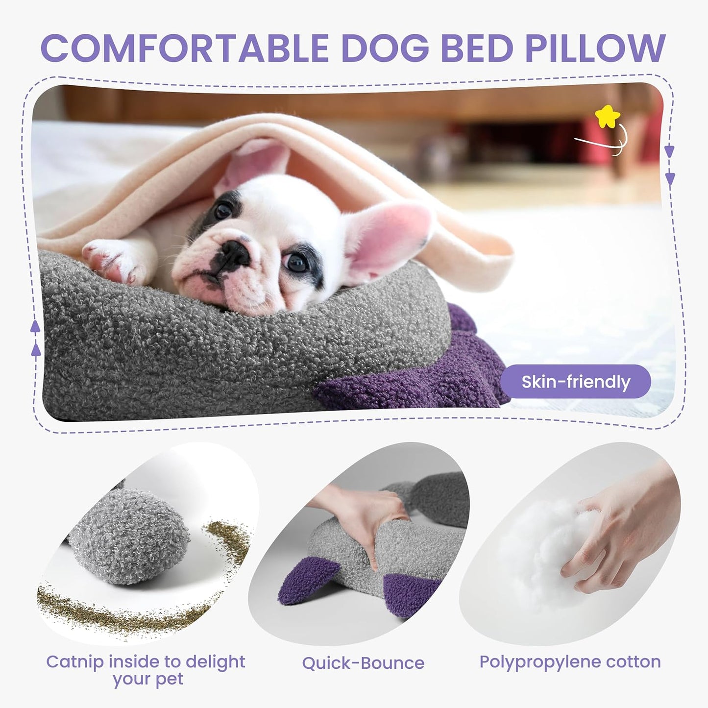 Dog Calming Pillow – Soft Washable Neck Pillow for Anxiety Relief & Better Sleep
