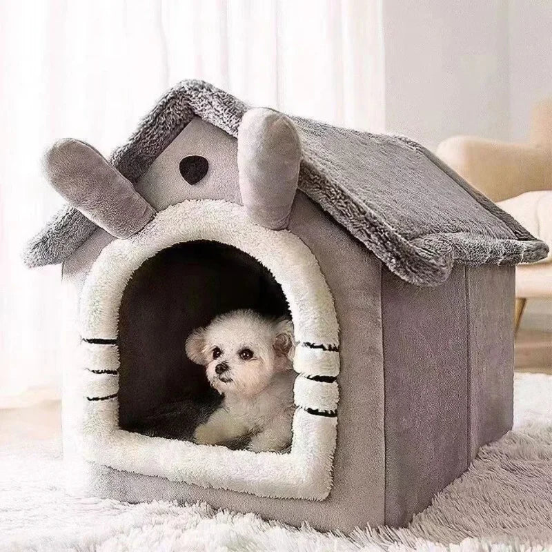 Foldable Pet House – Removable & Washable Cat & Dog Cave Sofa for Small, Medium & Large Pets, All-Season Cozy Bed